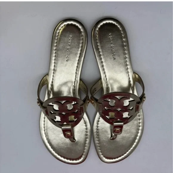 Tory Burch gold miller Metallic Sandals - Picture 1 of 6